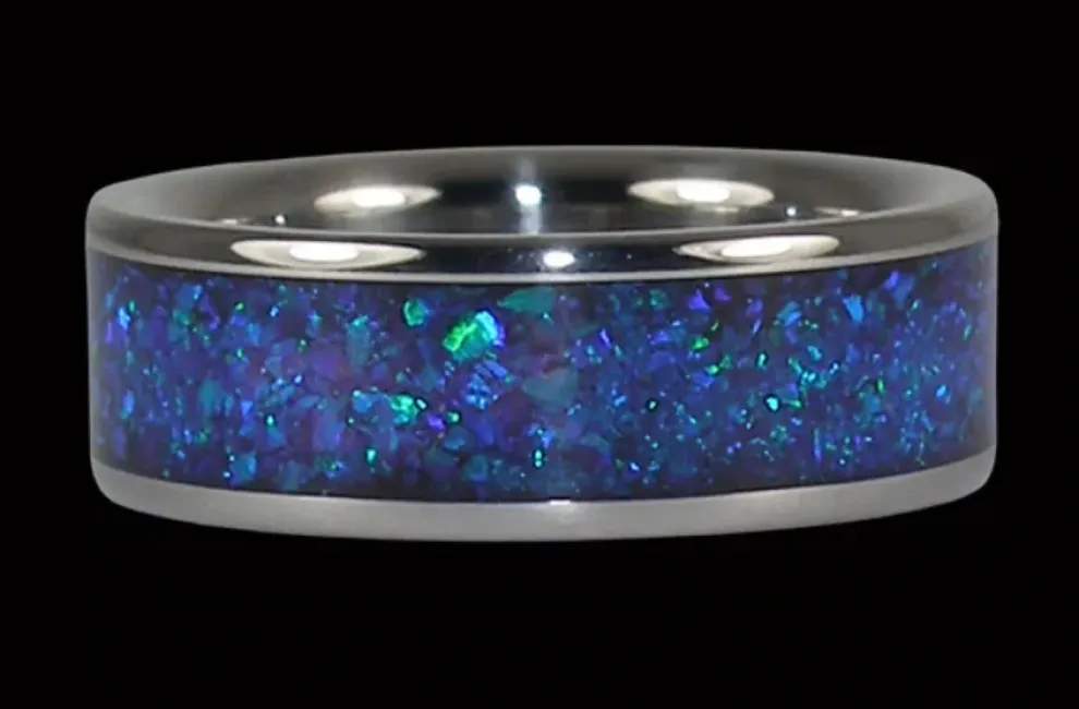 Black Lab Opal Titanium Ring