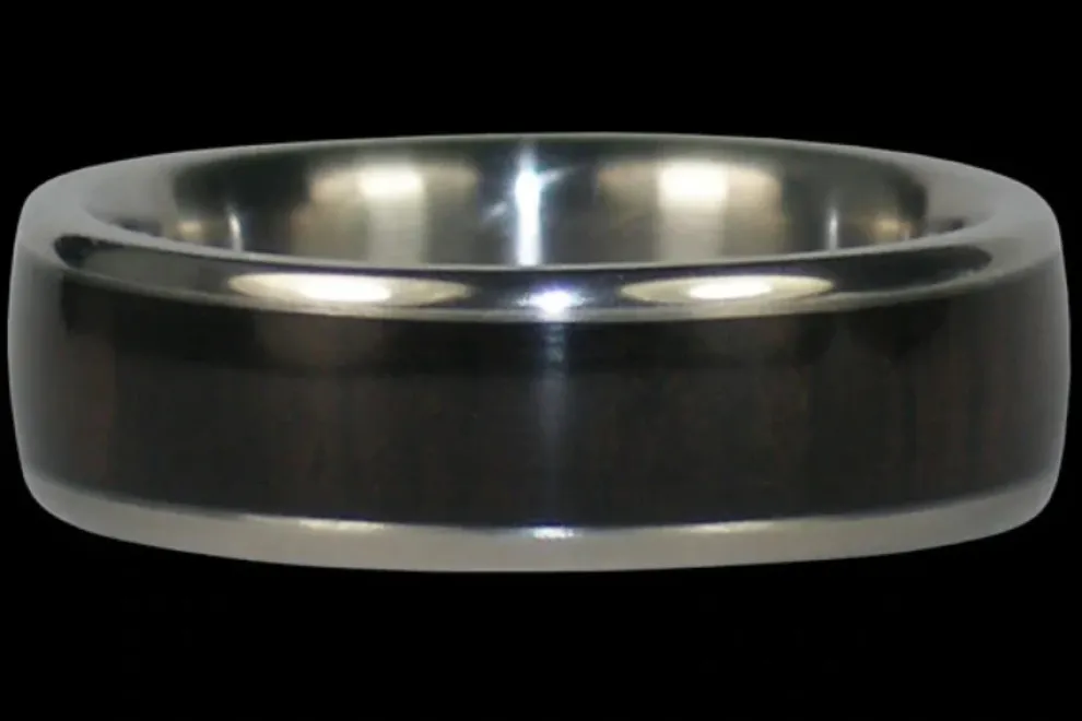 Black Wood Titanium Ring Band