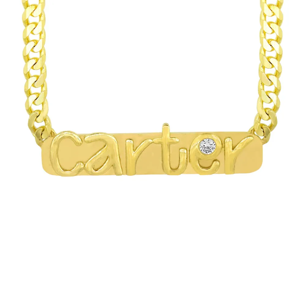 Custom Nameplate Gold Necklace
