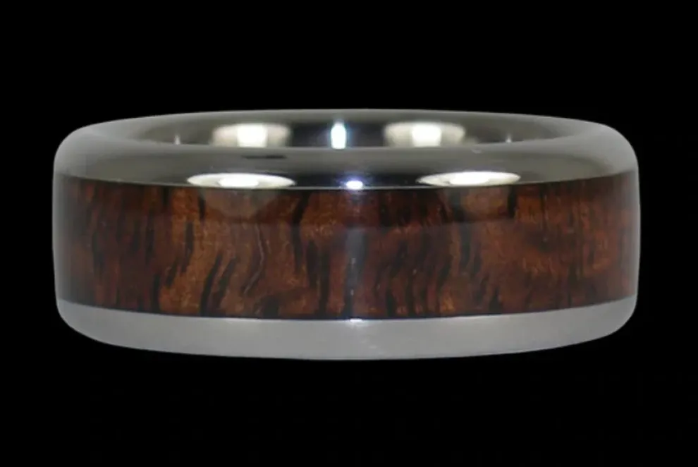 Dark Koa Narrow Hawaii Titanium Ring