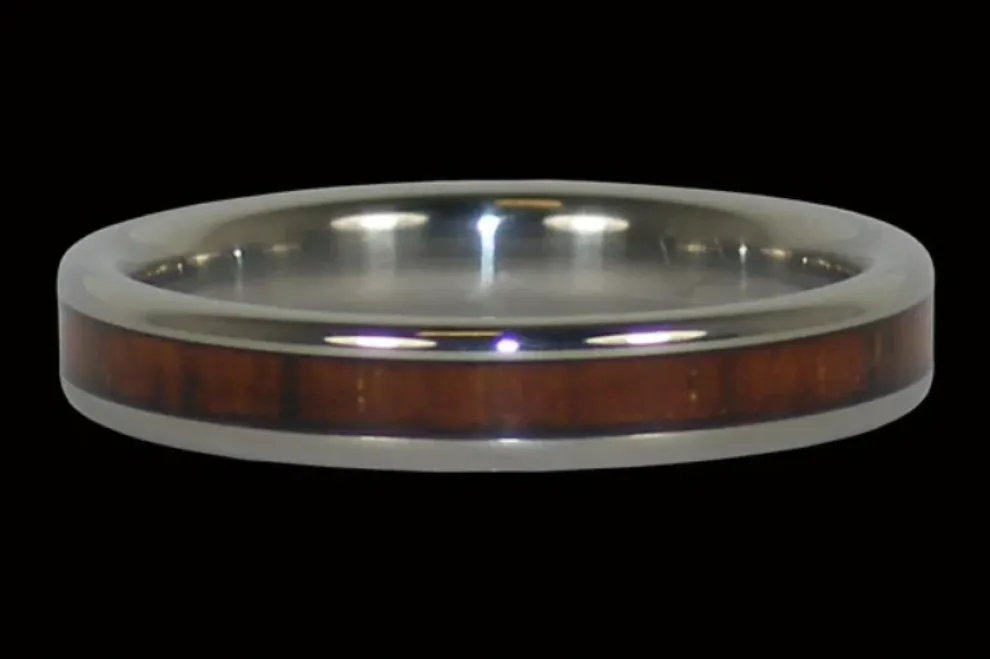 Dark Koa Narrow Hawaii Titanium Ring