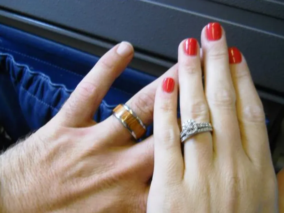 Hawaiian Fire Koa Titanium Ring Band