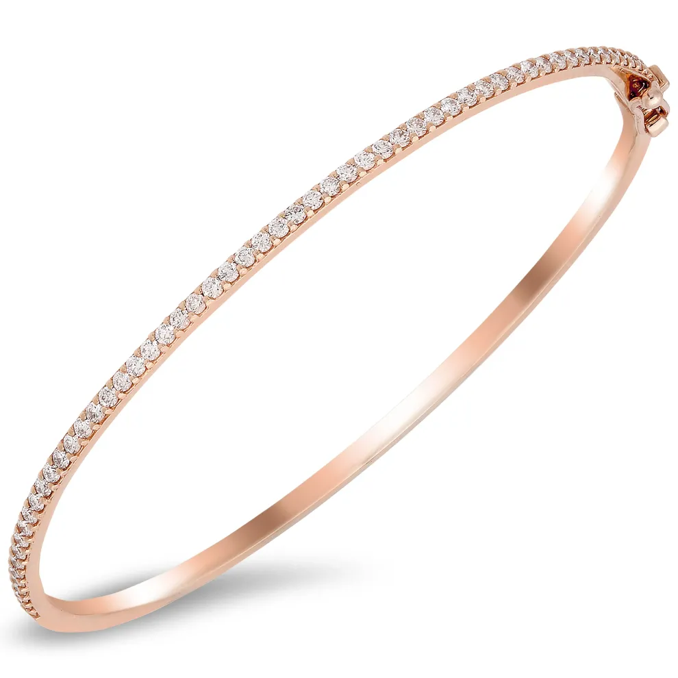 18K Gold Bangle With 0.83 Ct Diamonds