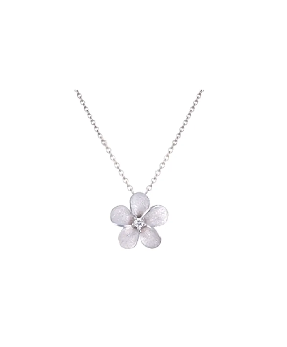 14K 8Mm Plumeria Slide With Diamond