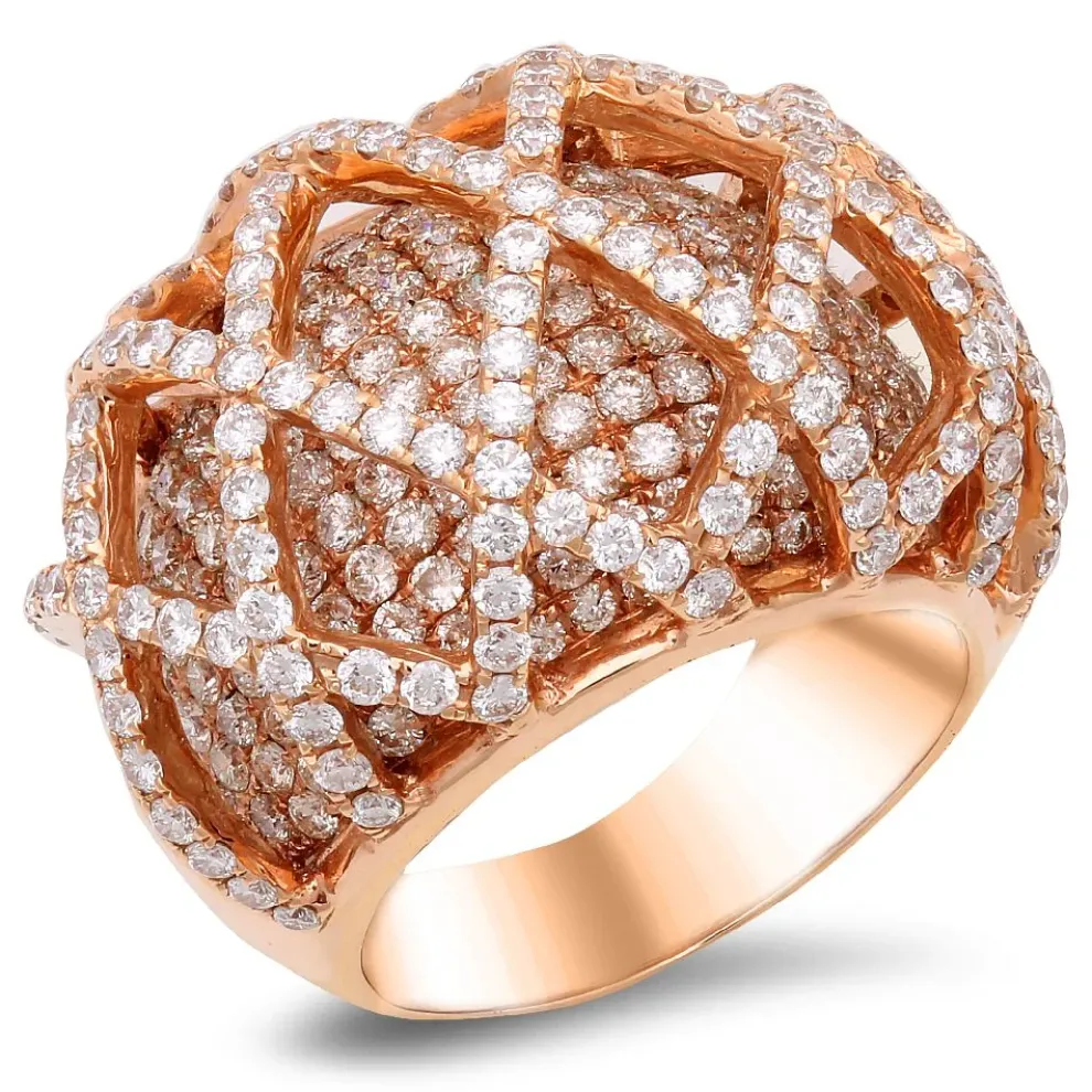 18K Rose Gold Ring With 4.57 Ct Diamonds