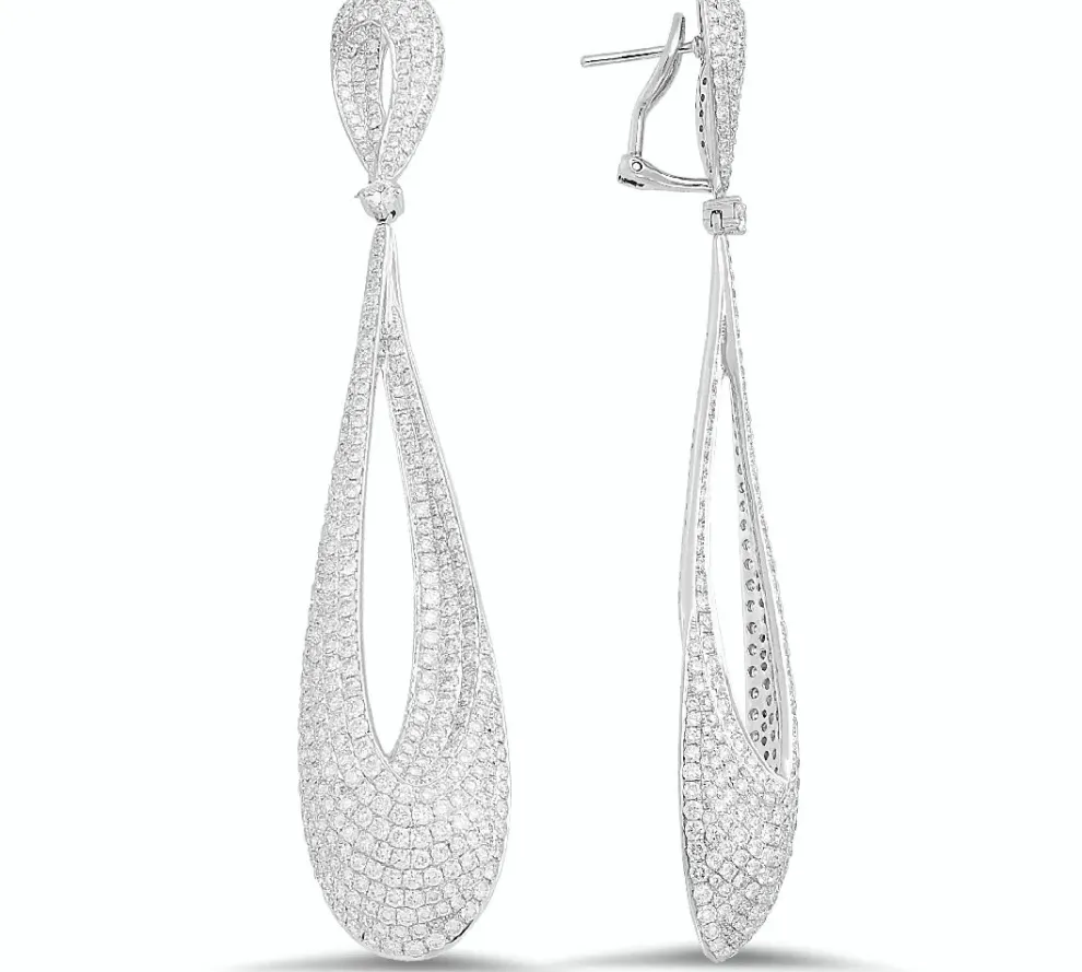 18K White Gold Earrings With 8.99 Ct Diamonds