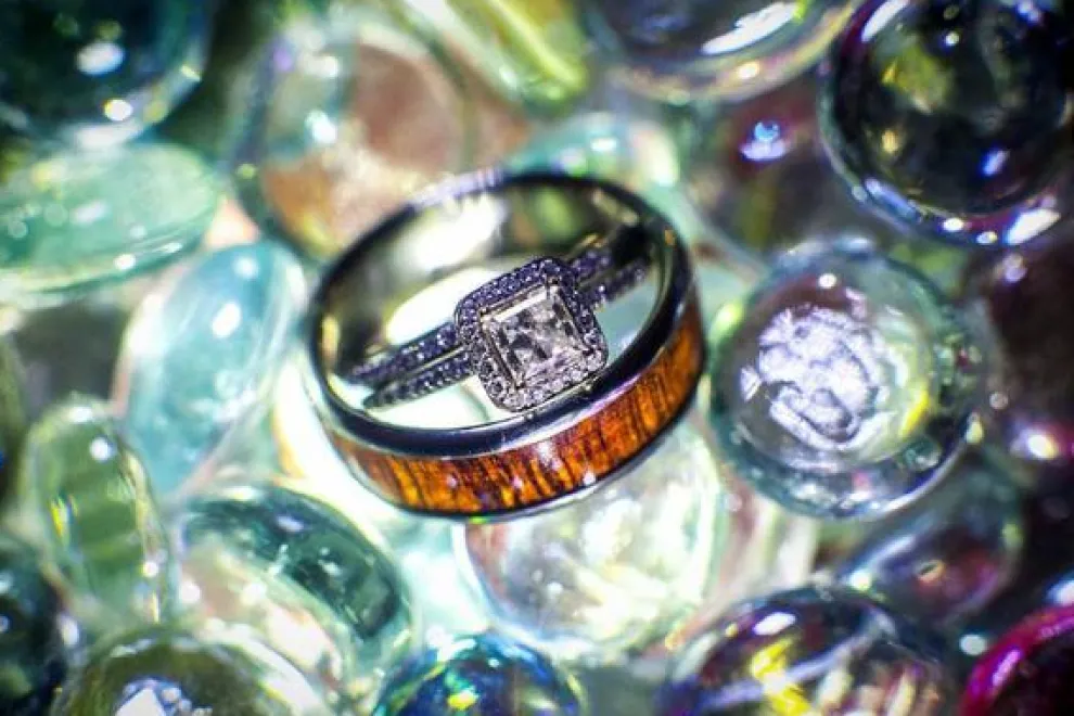 Kiawe Wood Hawaii Titanium Ring