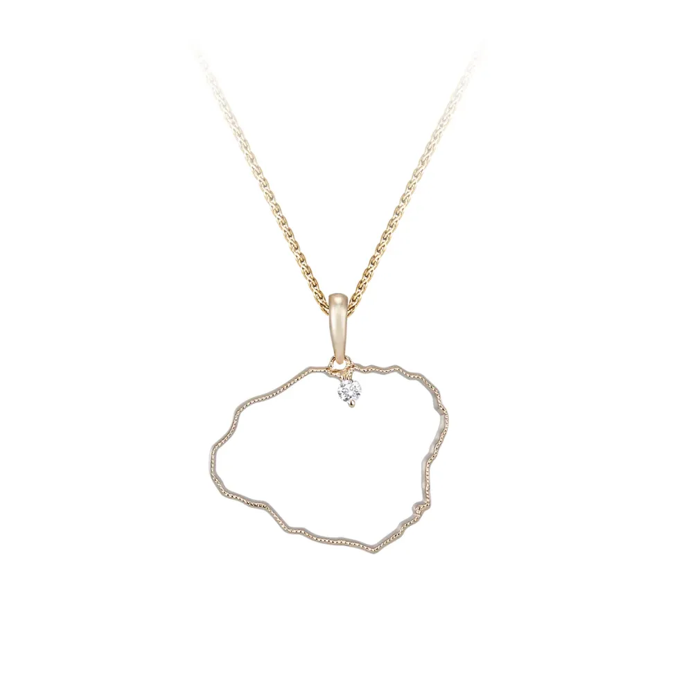 14Ky "Kauai" Pendant With .03Ct Diamond (For Hanalei)
