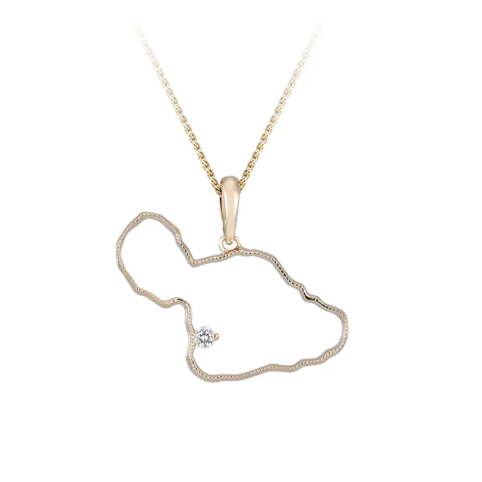 14Ky "Maui" Pendant With 0.03 Carat Diamond (For Wailea)