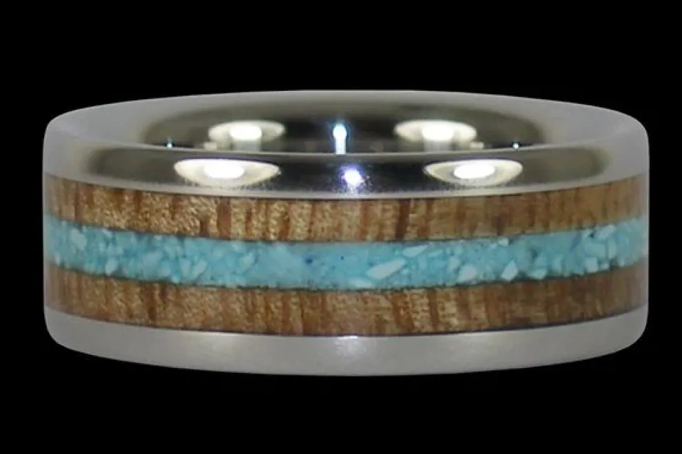 Mango Wood Titanium Ring Band