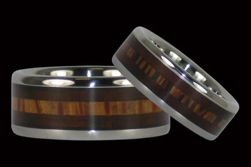 Milo Wood And Coconut Palm Titanium Ring